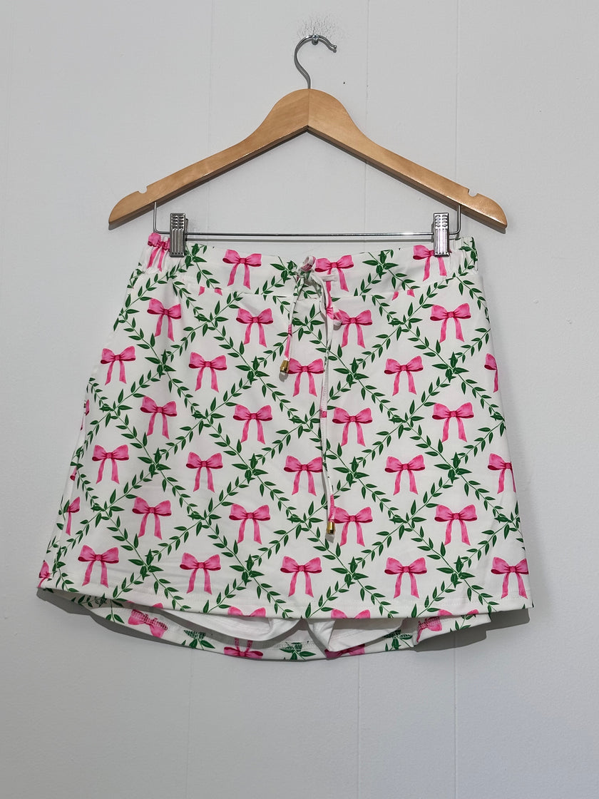 Jess Lea Pink Bow Quilted Skort XL