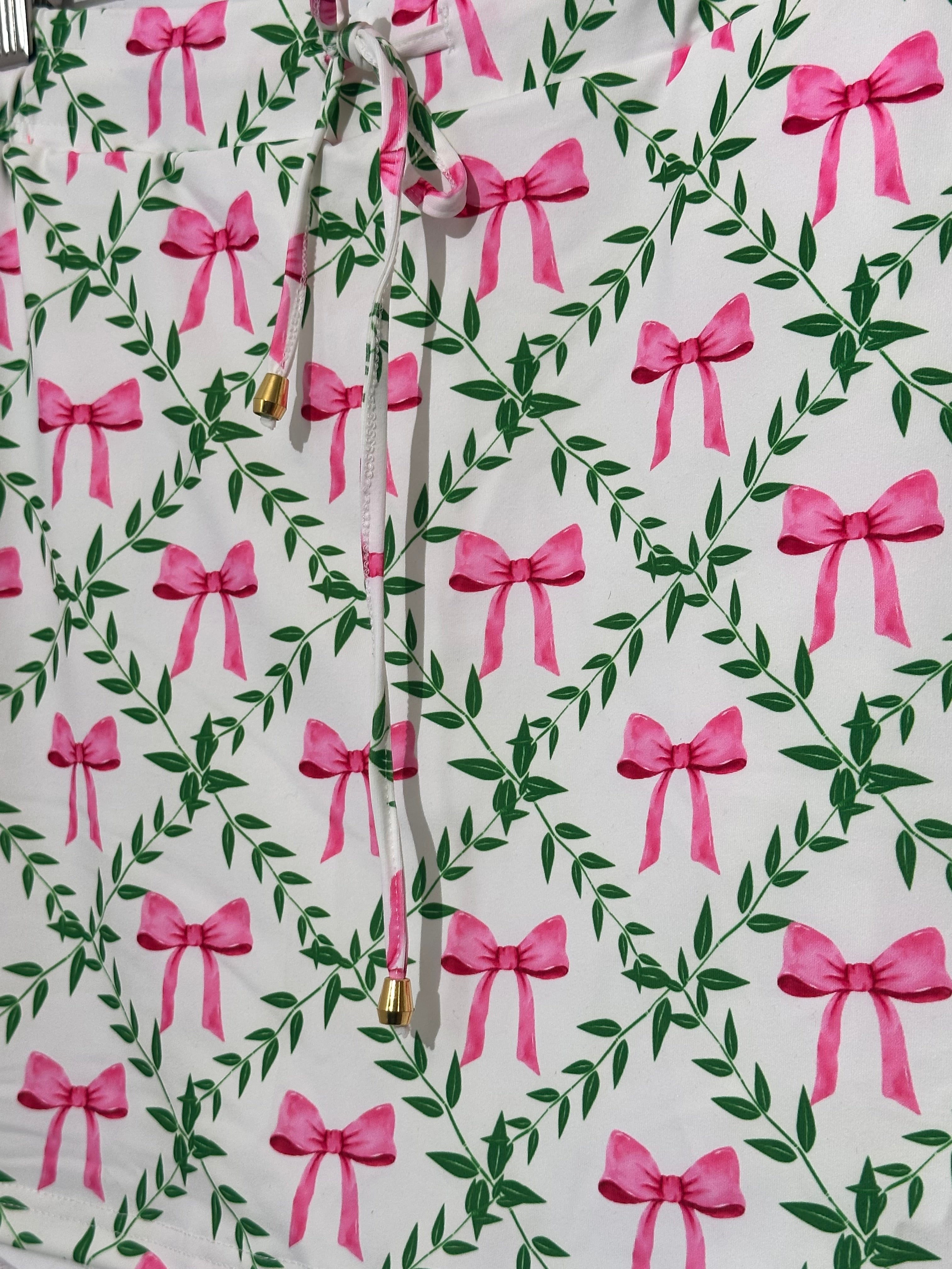 Jess Lea Pink Bow Quilted Skort XL