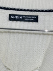 SHEIN Cream Cropped Cardigan Black Trim Large