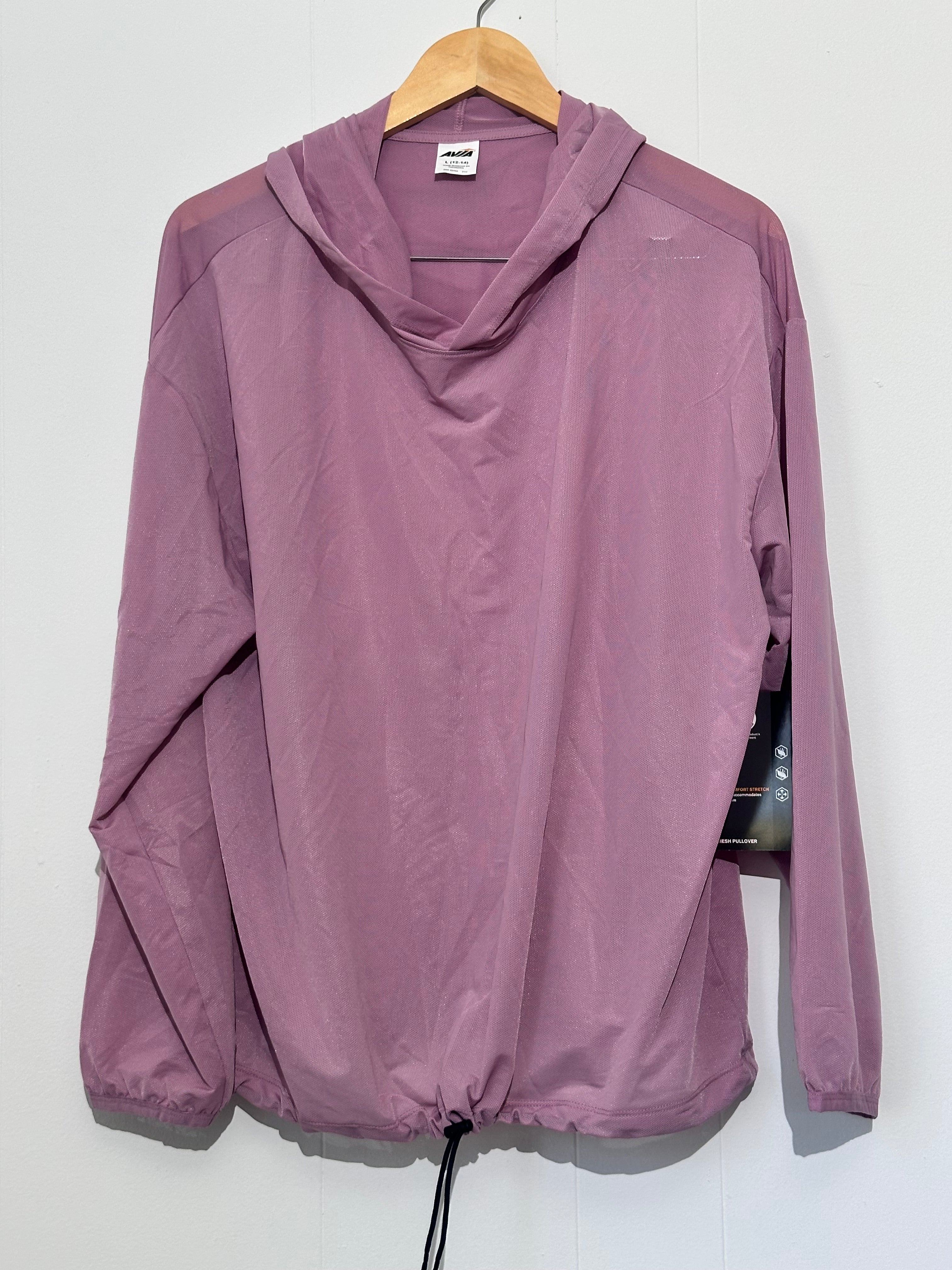 Avia Mauve Lightweight Hooded Pullover Jacket Large