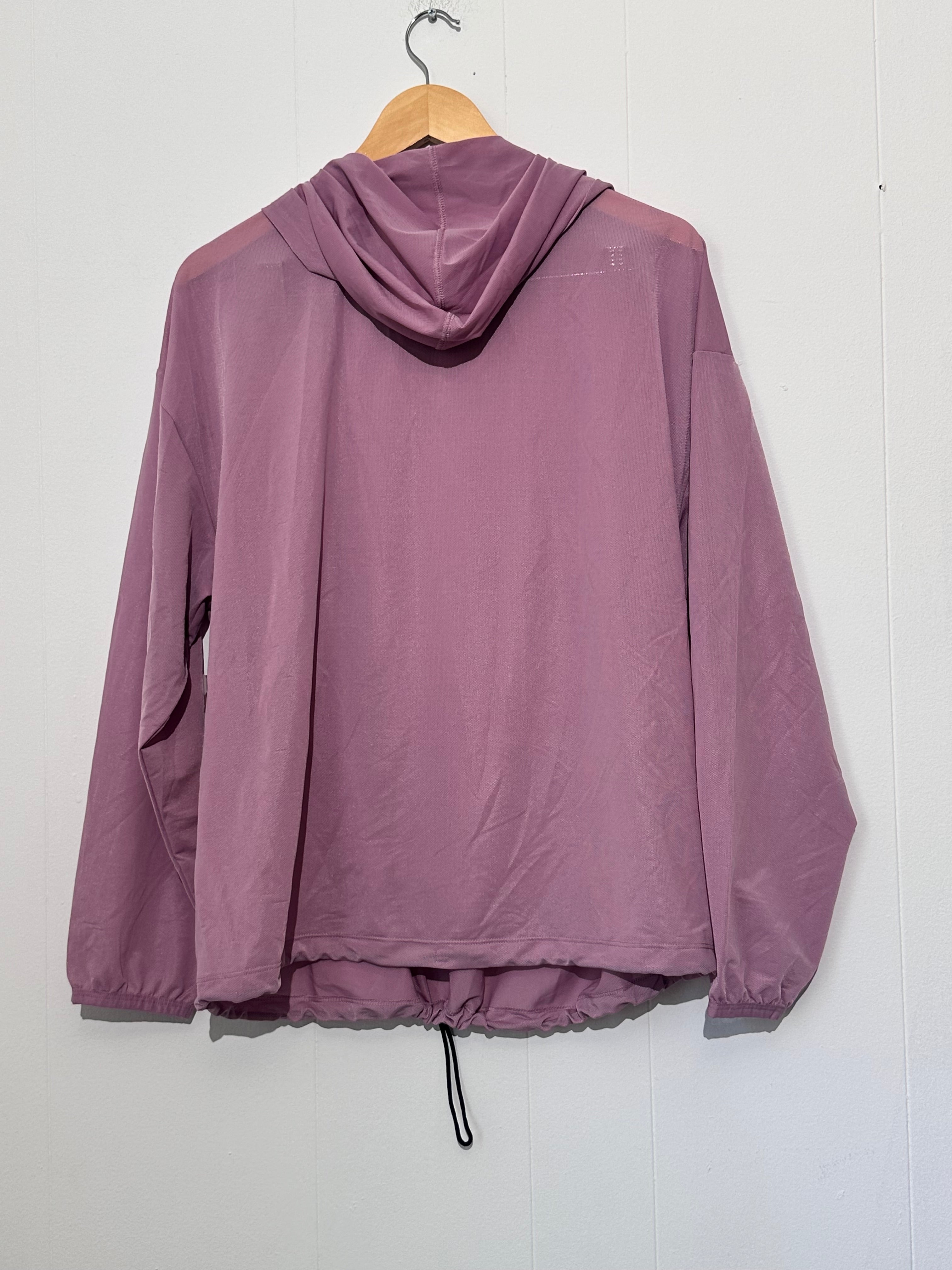 Avia Mauve Lightweight Mesh Hooded Pullover Jacket Large