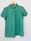 Staccato Green Eyelet lace blouse Large