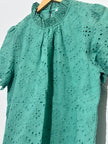 Staccato Green Eyelet lace blouse Large