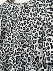 Leopard Print Peplum Blouse with Puff Sleeves Shein Size Large