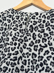 Leopard Print Peplum Blouse with Puff Sleeves Shein Size Large