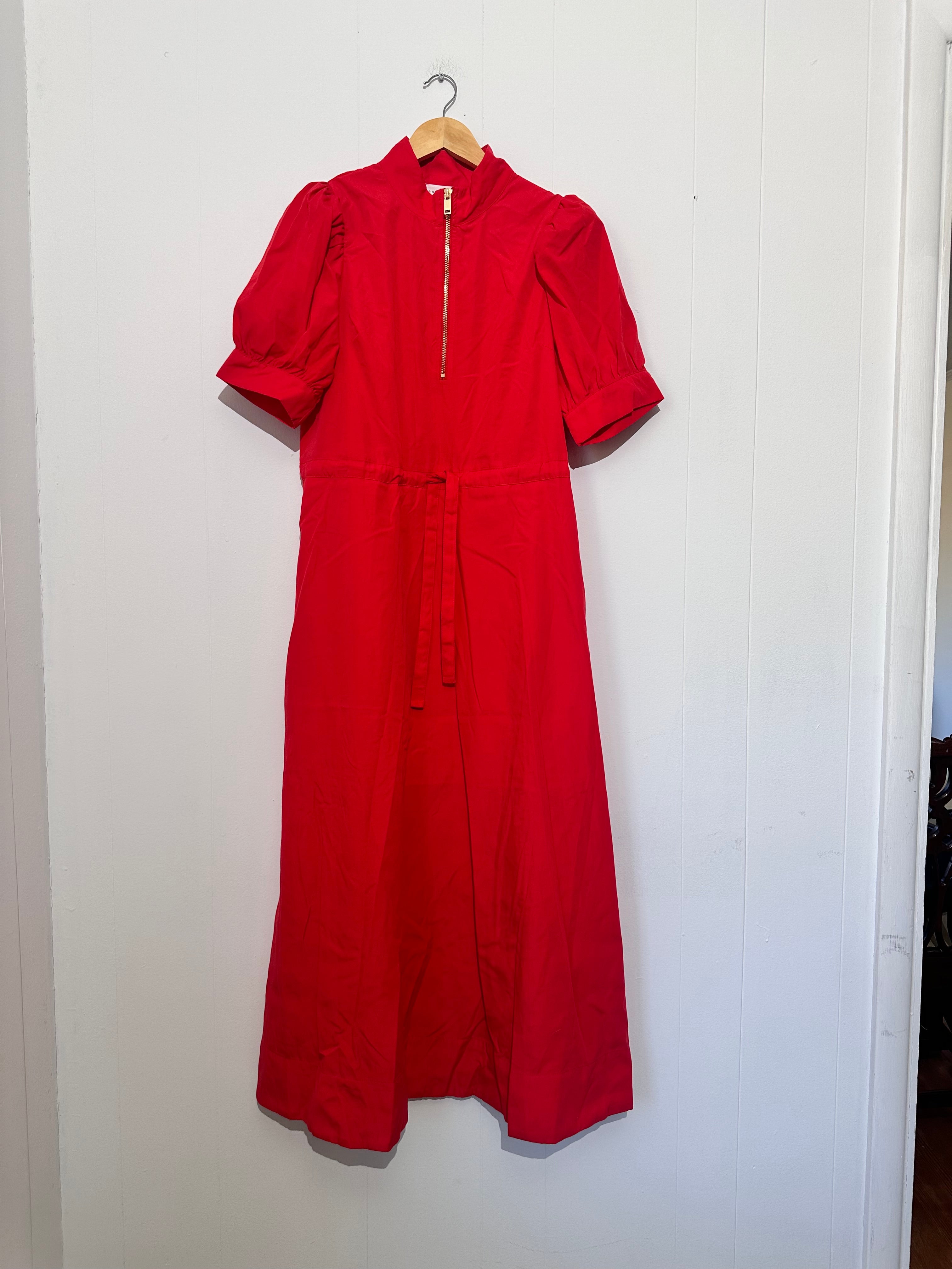 Entro Red maxi dress with bell sleeves Large