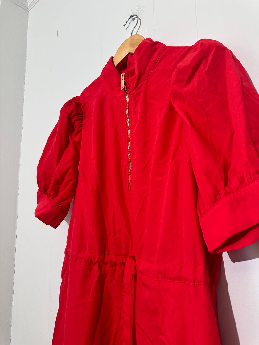 Entro Red maxi dress with bell sleeves Large