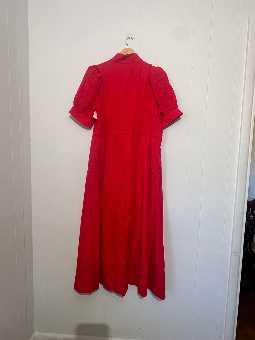 Entro Red maxi dress with bell sleeves Large