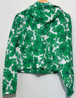 J. Crew Green & White floral Hooded Jacket Large (NWT)