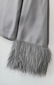 SHEIN Women's Gray Cropped Jacket With Faux Fur Sleeves XL