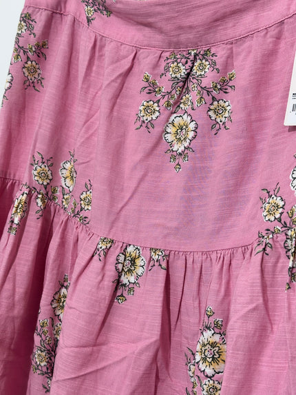 Lauren Conrad Pink Floral Tiered Midi Skirt Large