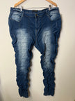 Ashley Stewart Dark Wash Ruched Stretch Denim Jeggings/Pants - Size 20