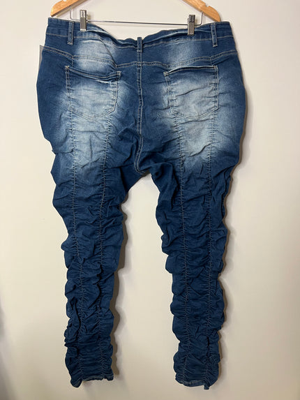 Ashley Stewart Dark Wash Ruched Stretch Denim Jeggings/Pants - Size 20