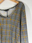 Lexington Avenue Black & Yellow Plaid Houndstooth Tunic Top - Size 2X