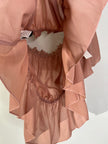 SHEIN CURVE Dusty Pink Off-the-Shoulder Ruffle Peplum Blouse - Size 3XL