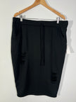 Fashion Nova Black Distressed Drawstring Pencil Skirt - Size 1X