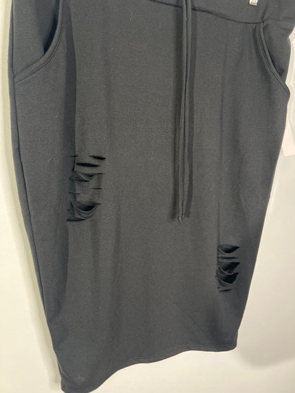 Fashion Nova Black Distressed Drawstring Pencil Skirt - Size 1X