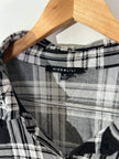 MISS LILI Black & White Plaid Flannel Button-Down Shirt Dress - Size 3XL