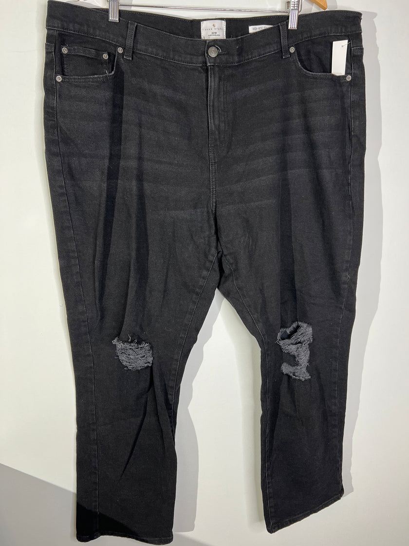 True Craft High Rise Straight Leg Black Jeans Size 22W