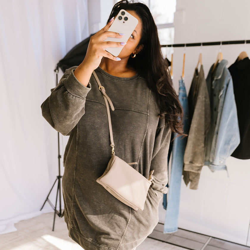 Mineral Washed Sweatshirt Dress