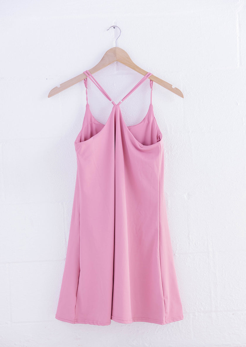 Sleeveless Active Tennis Dress with Unitard Liner