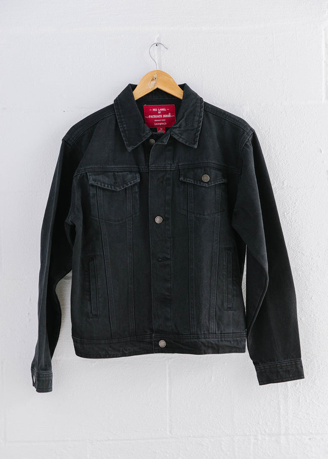 Black Men's Denim Jacket: BLACK