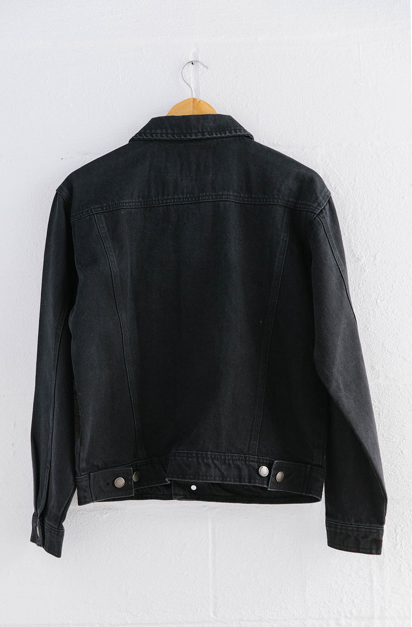 Black Men's Denim Jacket: BLACK