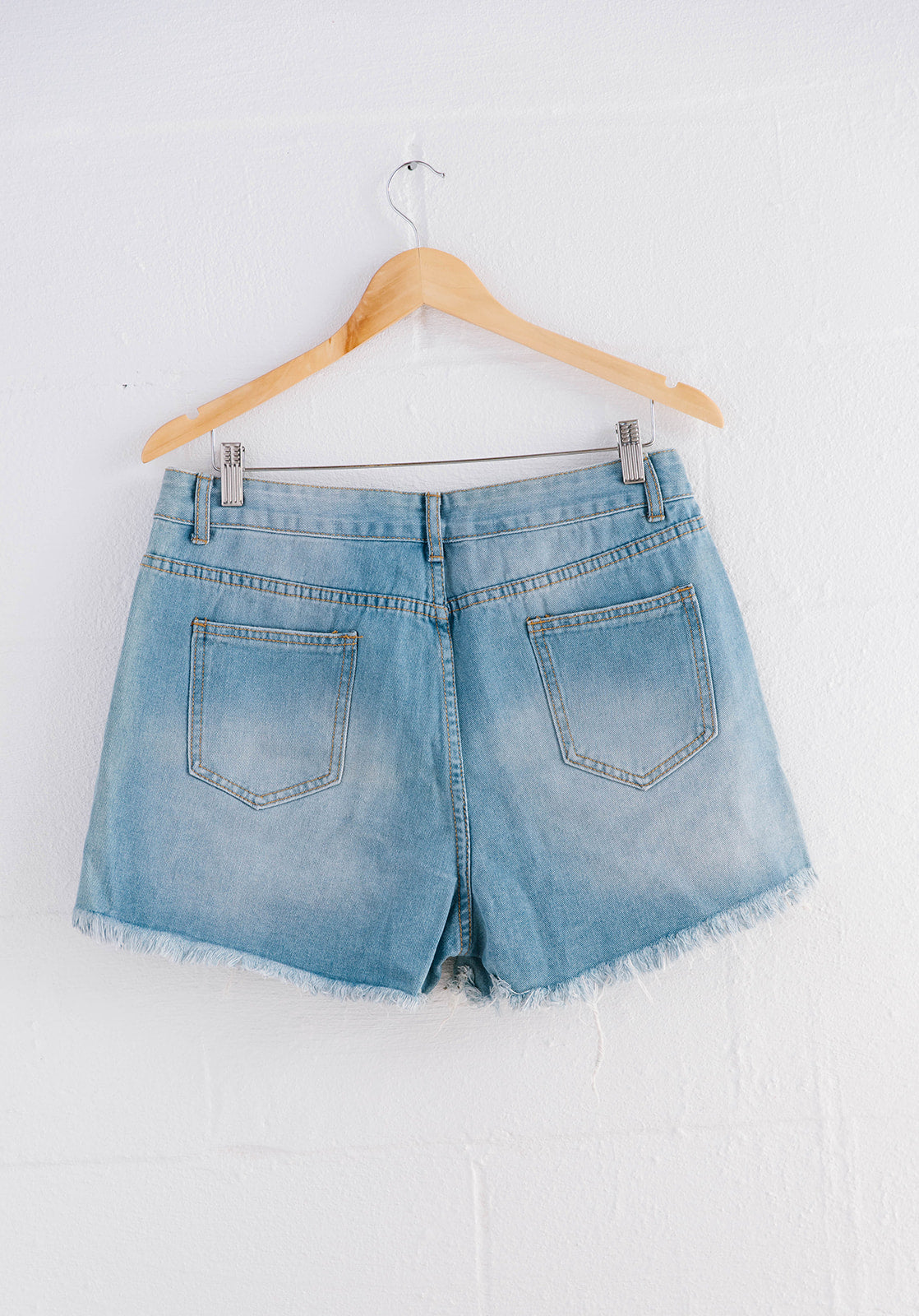 Distressed Denim Shorts with Pockets