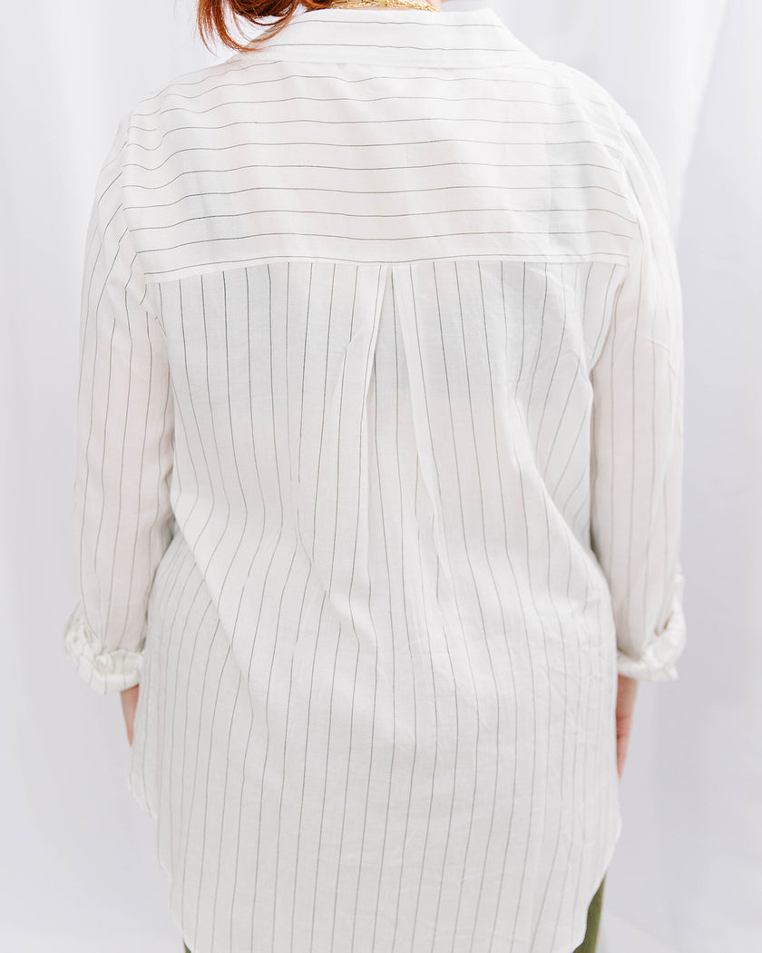 Ivory Pinstripe Lightweight Shirt