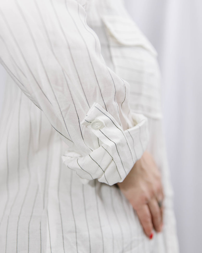 Ivory Pinstripe Lightweight Shirt