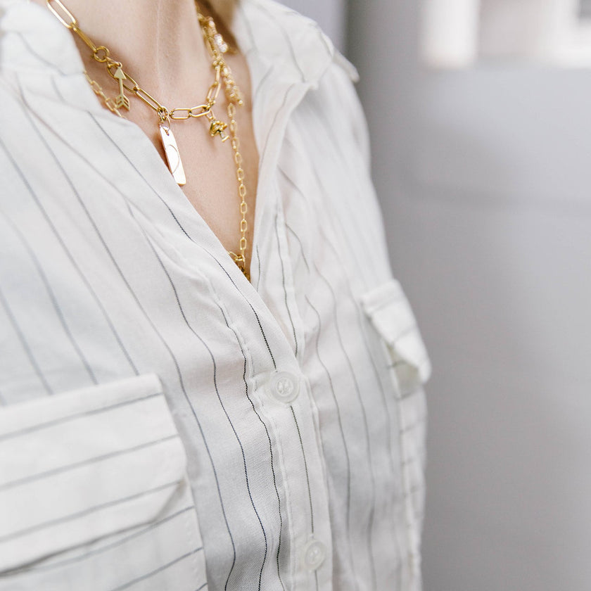 Ivory Pinstripe Lightweight Shirt