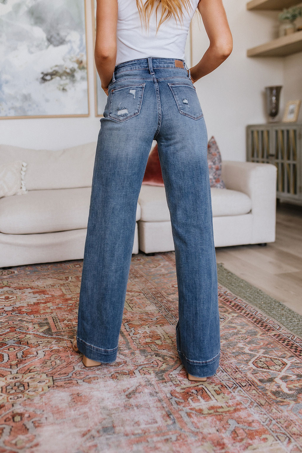 Judy Blue - Katrina High Waist Distressed Denim Trousers