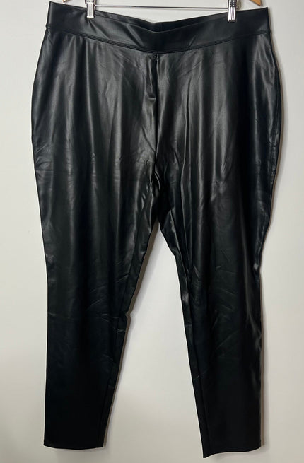 Ashley Stewart Black Faux Leather Pull-On Leggings - Size 22/24
