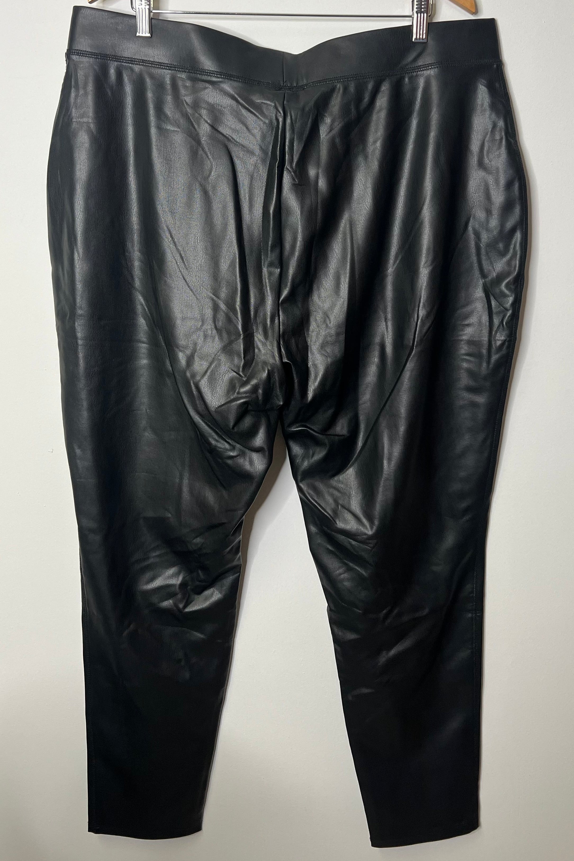 Ashley Stewart Black Faux Leather Pull-On Leggings - Size 22/24