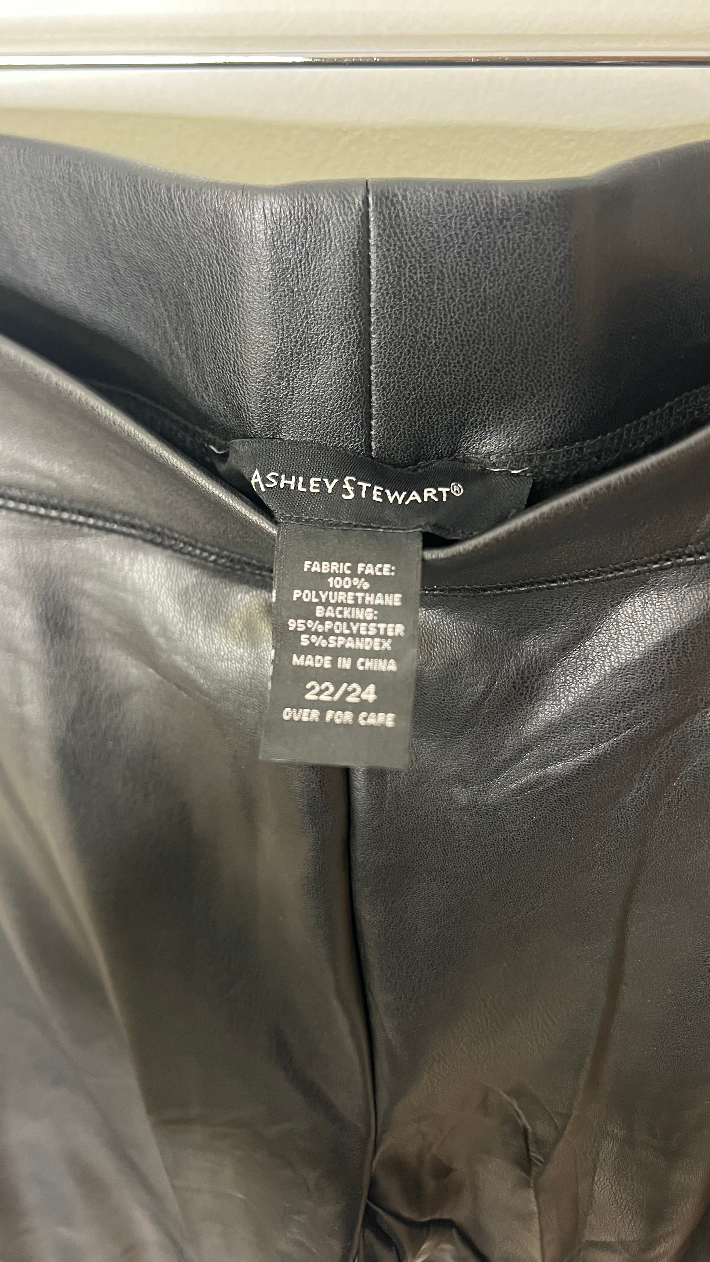 Ashley Stewart Black Faux Leather Pull-On Leggings - Size 22/24