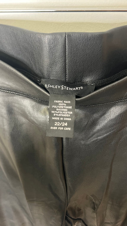 Ashley Stewart Black Faux Leather Pull-On Leggings - Size 22/24