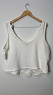 Ashley Stewart White Ribbed Knit Corset Style Cropped Tank Top - Size 22/24