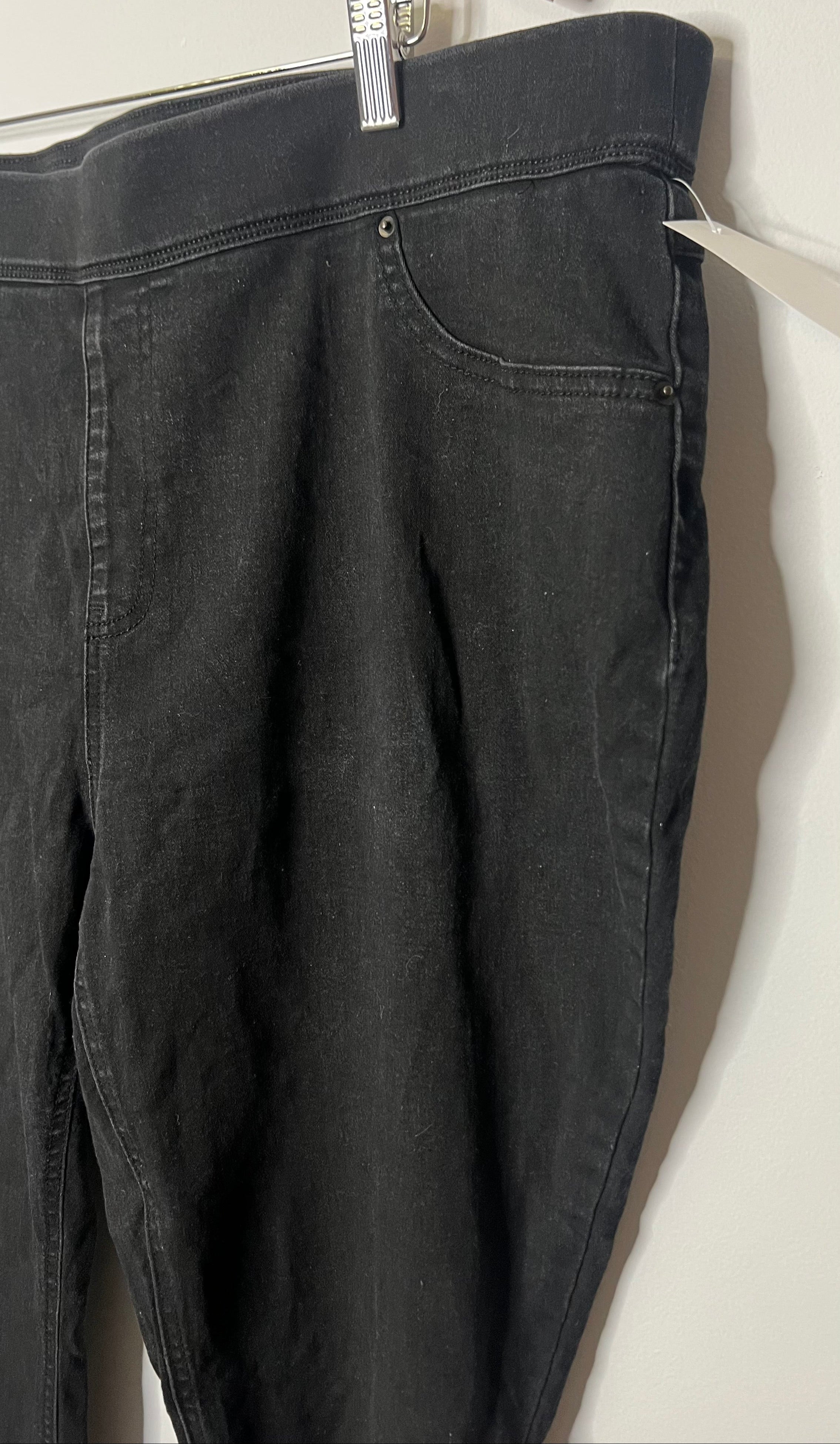 Terra & Sky Women's Black Pull-On Ankle Jeans/Pants - Size 2X (20W-22W)