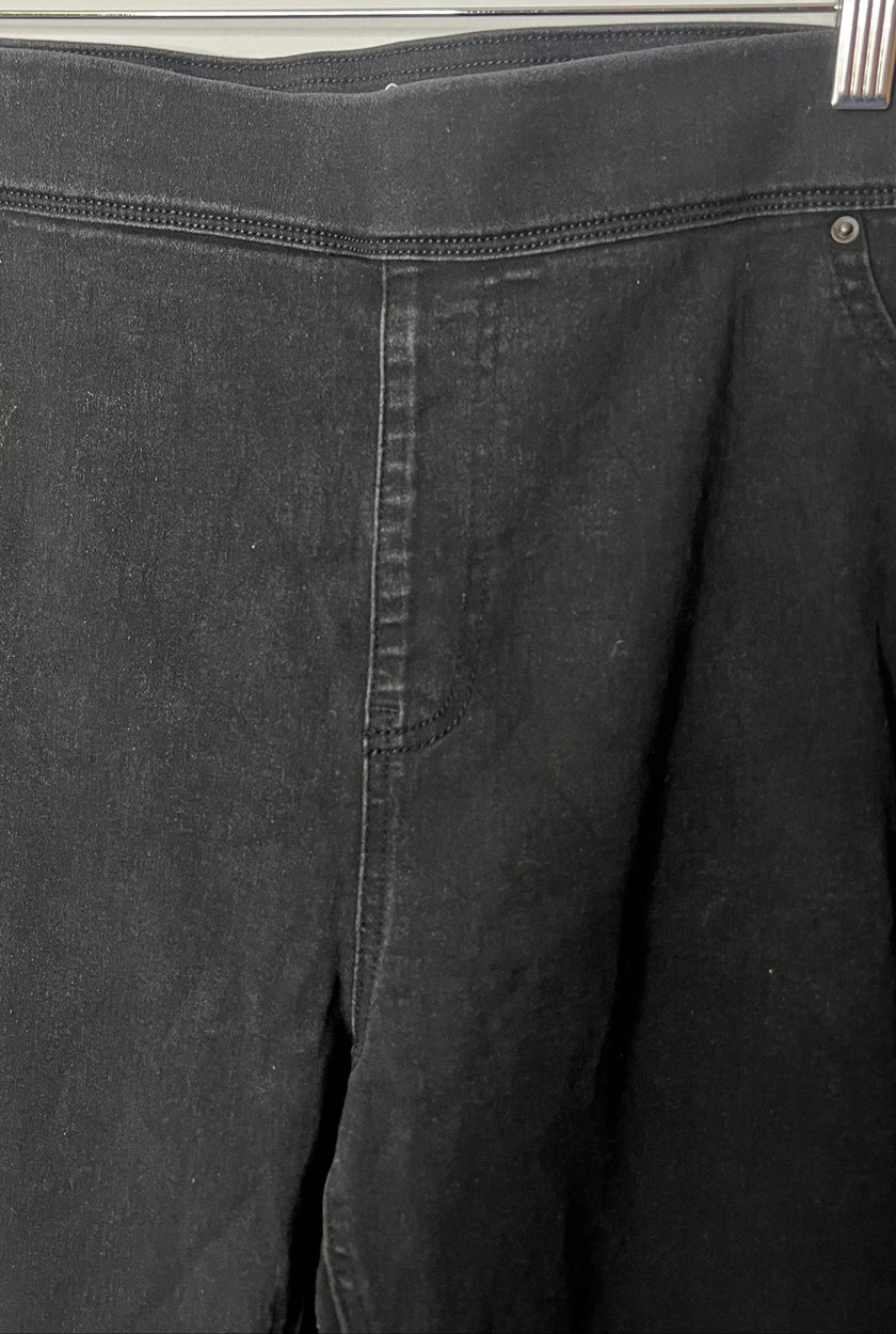 Terra & Sky Women's Black Pull-On Ankle Jeans/Pants - Size 2X (20W-22W)