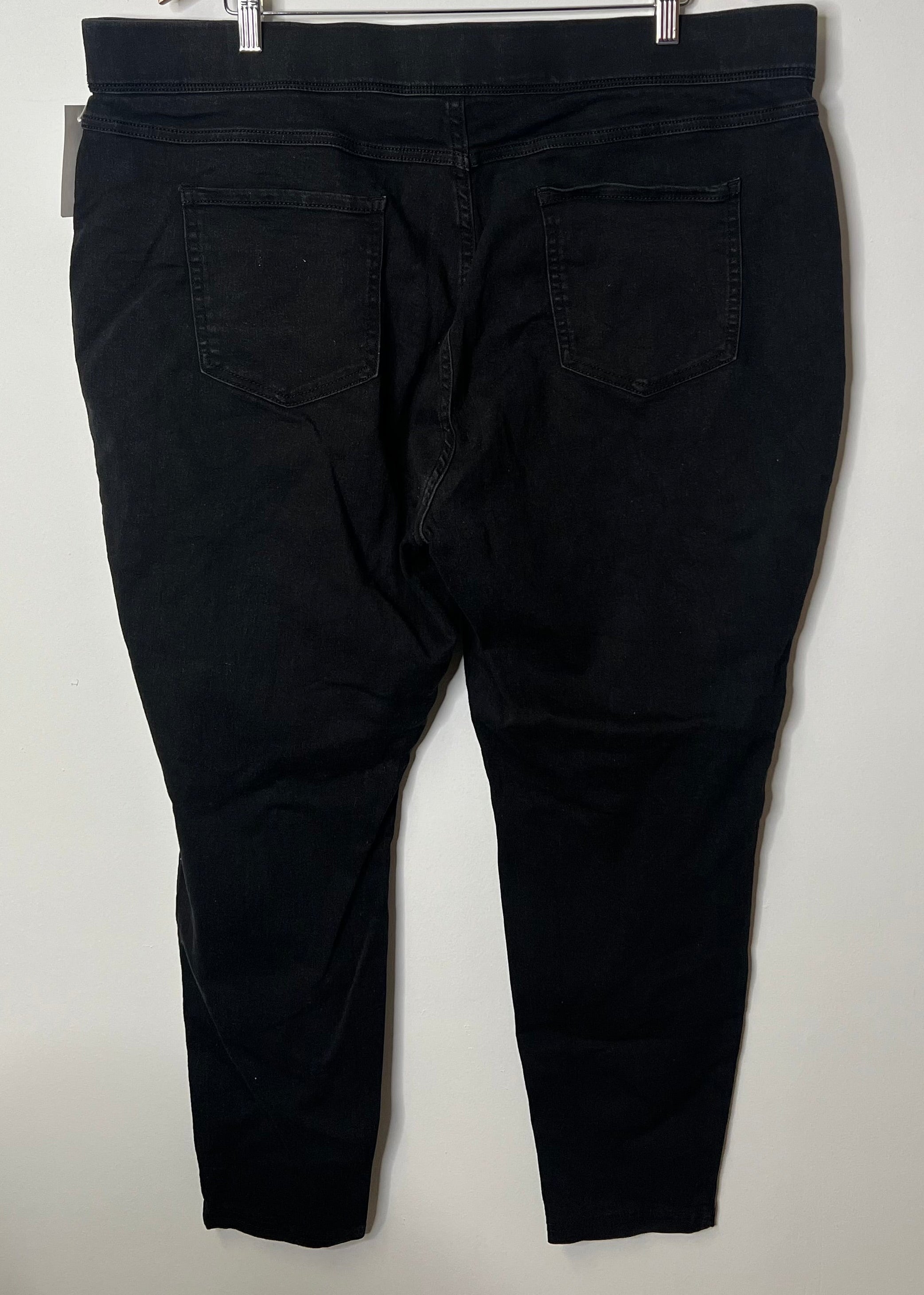 Terra & Sky Women's Black Pull-On Ankle Jeans/Pants - Size 2X (20W-22W)