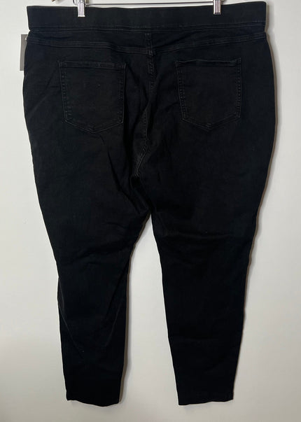 Terra & Sky Women's Black Pull-On Ankle Jeans/Pants - Size 2X (20W-22W)