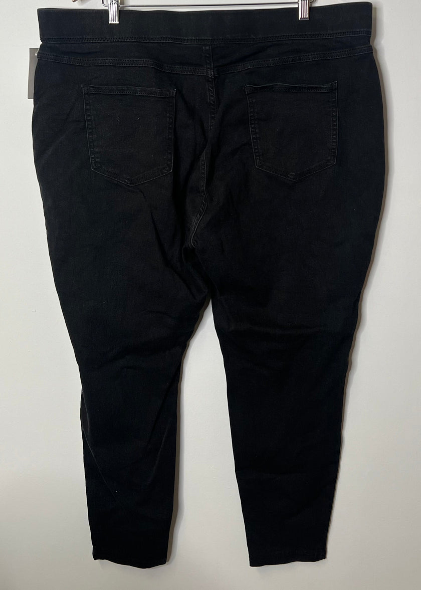 Terra & Sky Women's Black Pull-On Ankle Jeans/Pants - Size 2X (20W-22W)