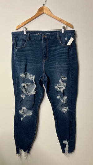 American Eagle Dark Wash Ripped Distressed "The Dream Jean" - Size 20 Regular