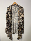 Cato Animal Leopard Print Open Front Draped Cardigan/Kimono - Size 18/20W