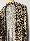 Cato Animal Leopard Print Open Front Draped Cardigan/Kimono - Size 18/20W
