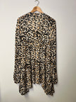 Cato Animal Leopard Print Open Front Draped Cardigan/Kimono - Size 18/20W