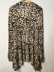 Cato Animal Leopard Print Open Front Draped Cardigan/Kimono - Size 18/20W