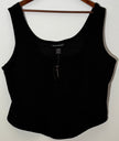 Ashley Stewart Black Ribbed Knit Corset Style Tank Top Slim Fit Size 22/24