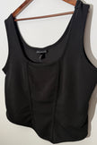 Ashley Stewart Black Ribbed Knit Corset Style Tank Top Slim Fit Size 22/24