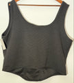 Ashley Stewart Black Ribbed Knit Corset Style Tank Top Slim Fit Size 22/24